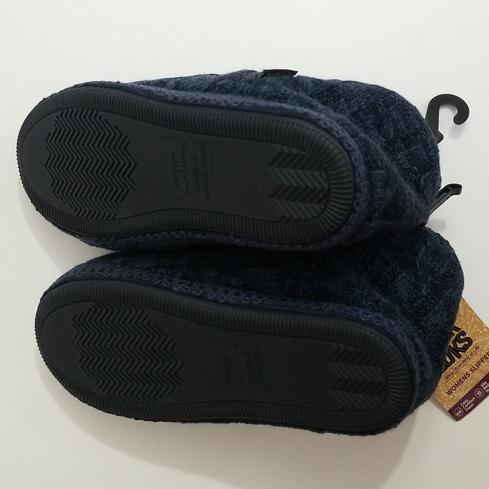 Muk Luks Navy Blue Women's Comfy Faux Fur Slippers Size Large - Picture 4 of 4